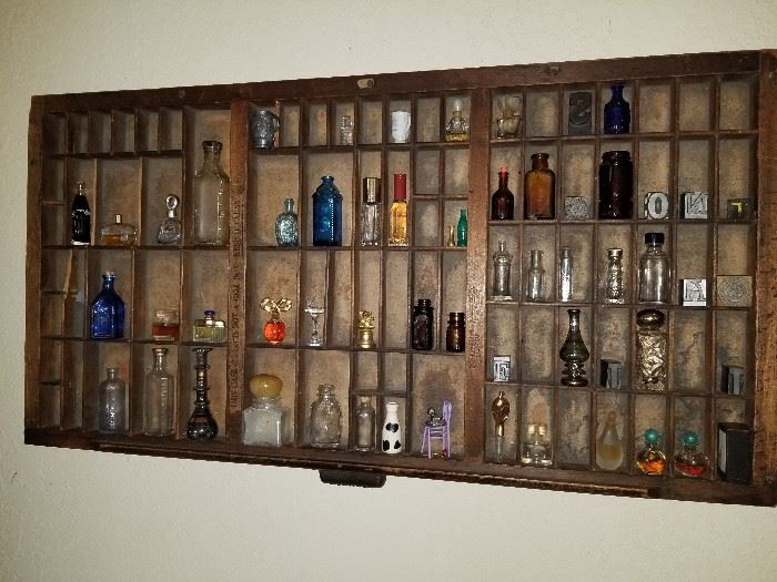 Printers Drawer/Minature Bottles 