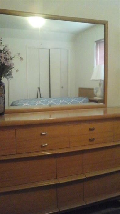 Dresser with large mirror  