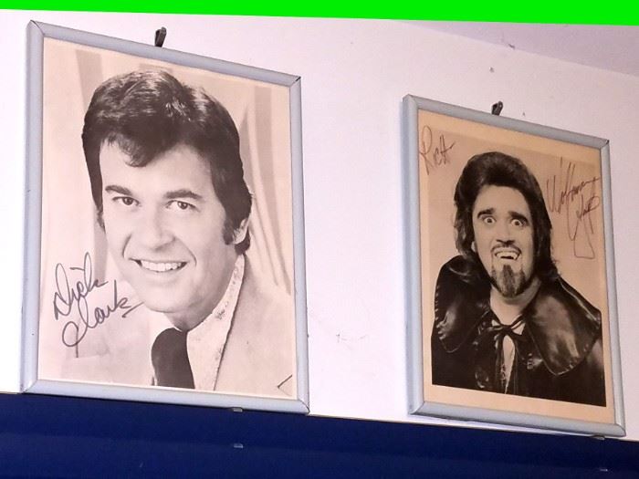 Autographed Dick Clark and Wolfman Jack photos