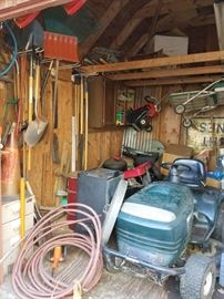 Shed with riding mower