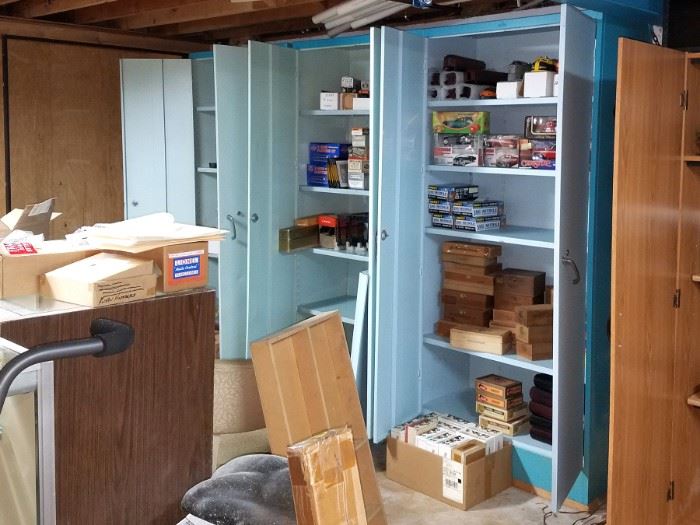 Blue metal cabinets