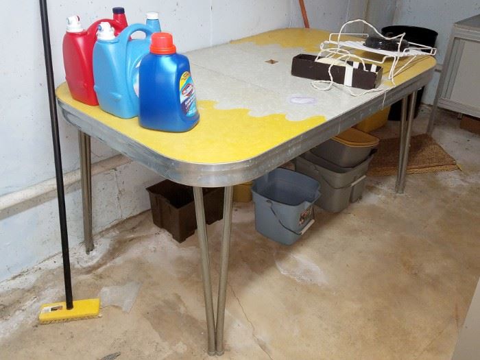 Vintage yellow Formica table