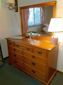 Matching dresser with mirror