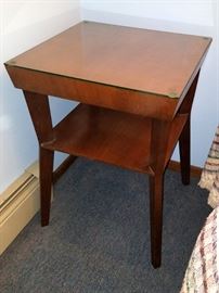 Unique hour glass mid century modern end table