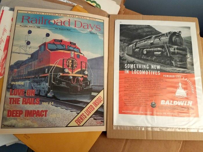 Train railroad locomotive ephemera