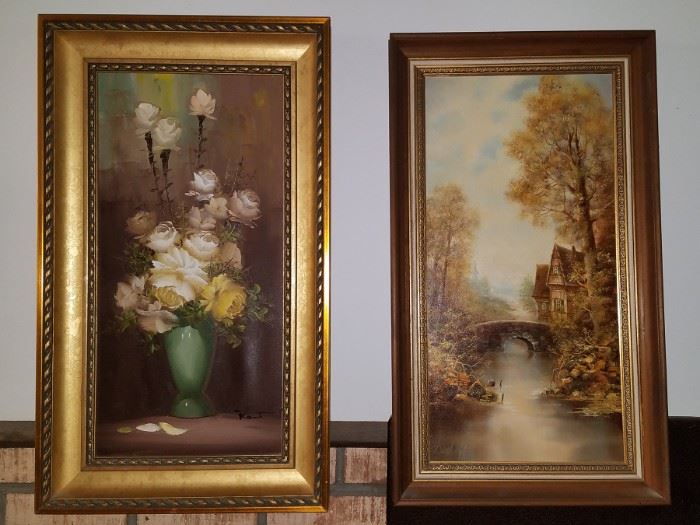 Framed oil paintings