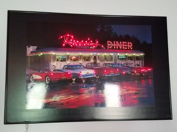 Framed art with real working neon lights