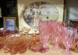 Pretty in pink, some Depression Glass.