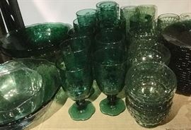 Green, some Depression Glass
