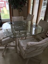 Glass top table & chairs