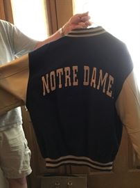 Back of Norte Dame jacket