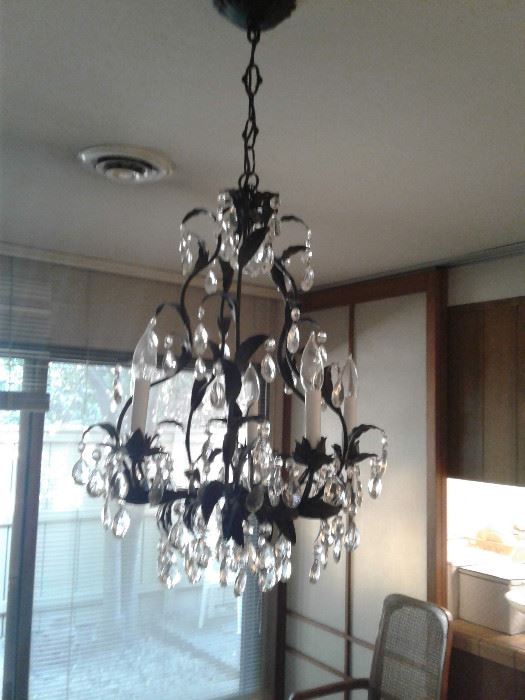 Black iron with crystal Prism Chandelier 