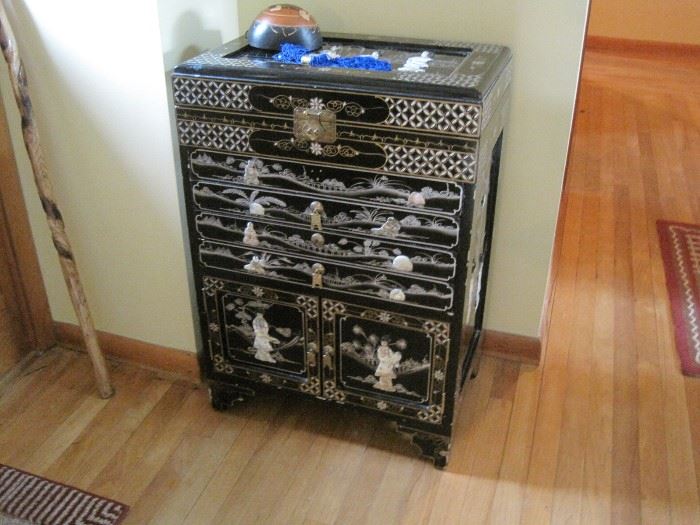 Oriental cabinet used for jewelry