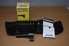 Bushnell Standard Bore Sighter / Model 74-4001. Complete with 15 arbors and carrying case. LOCATION 19
