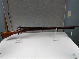 Vetterli / Fair to good condition, vintage rifle. Missing rear sight. Solid stock with signs of cracks and wear. Vetterli stock Cartouche present on right side of the stock. , FFL #243
