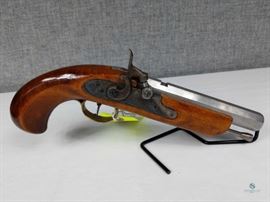 Jukar - Spain Black Powder Pistol / Hex barrel, appears to be stainless. Black powder. Finish in good condition. Not test-fired. 145662 .45 black powder, FFL #263
