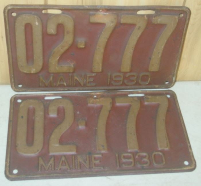 1930 Maine License Plates
