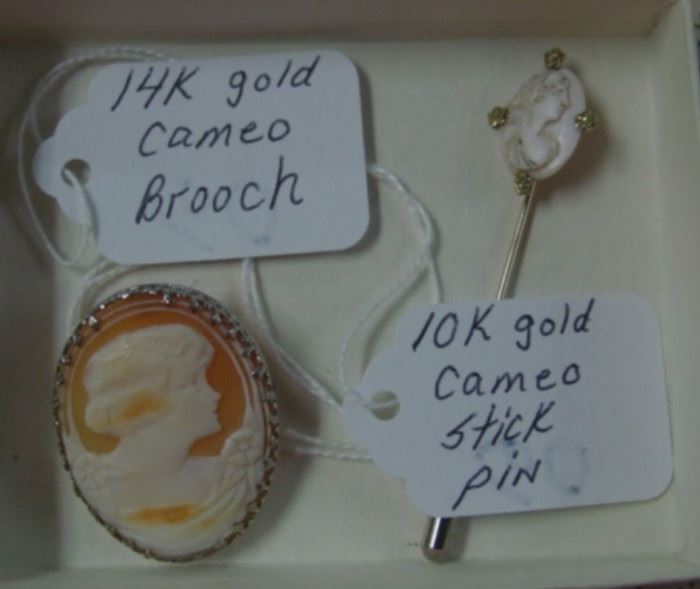 Cameo Brooch & Stick Pin