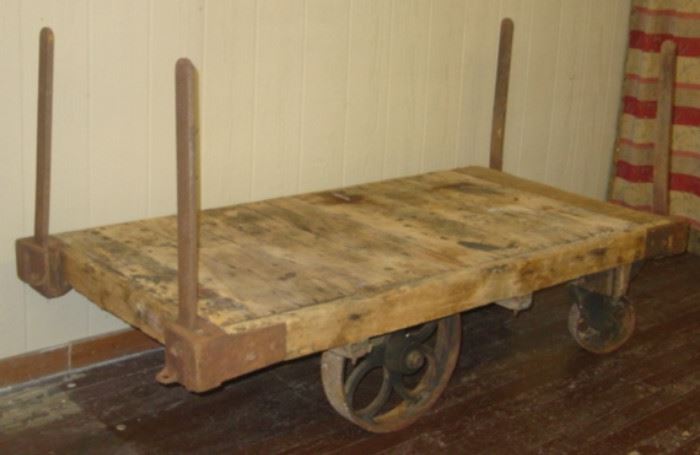 1920's (77" Long) Industrial Warehouse Cart - Came Out Of The Old Sears Building In Downtown Memphis,TN