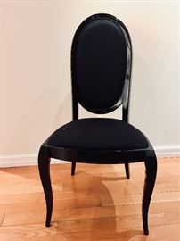 8 Black Lacquer PETRO COSTANTINI dining room chairs, perfect