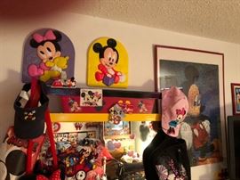 Assortment of Mickey/Minnie Mouse along with dresser for sale
