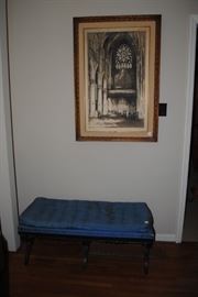 Cathedral print and bench