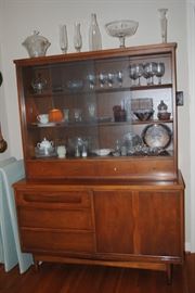 Bassett China Cabinet - pewter and glassware