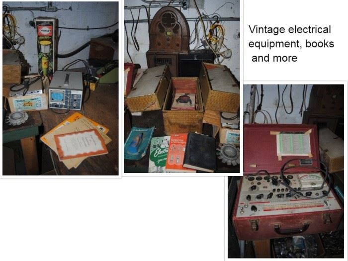 Tenma 72-300 laboratory Oscillascope, Telematic Ferret, Primus propane lamp, Hickok Model 600A Tube Tester, Precision Signal Generator E200C, Orecision Dynascan Model 177VTVM