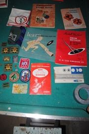 Vintage music and work books, 1960s Boy Scouts items