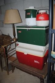 Vintage Coleman cooler and Igloo