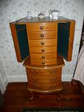 Oak jewelry armoire
