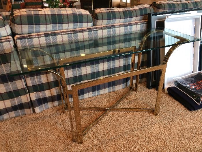 Brass and Glass Console table