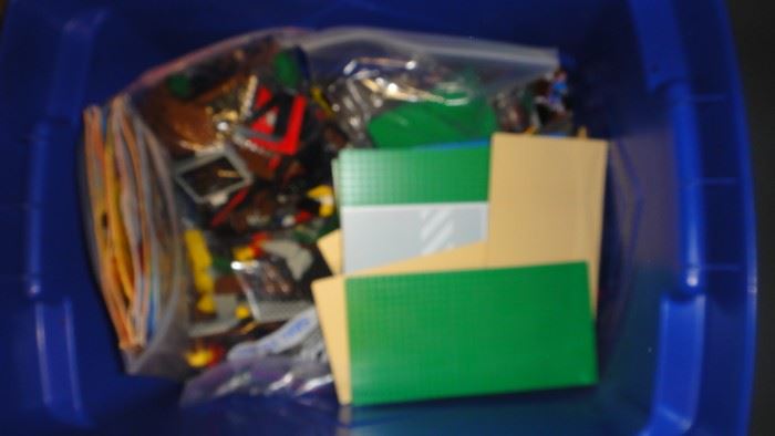 Lego, Large Bucket of Lego. Many different structures 