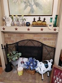 fireplace screen and tools