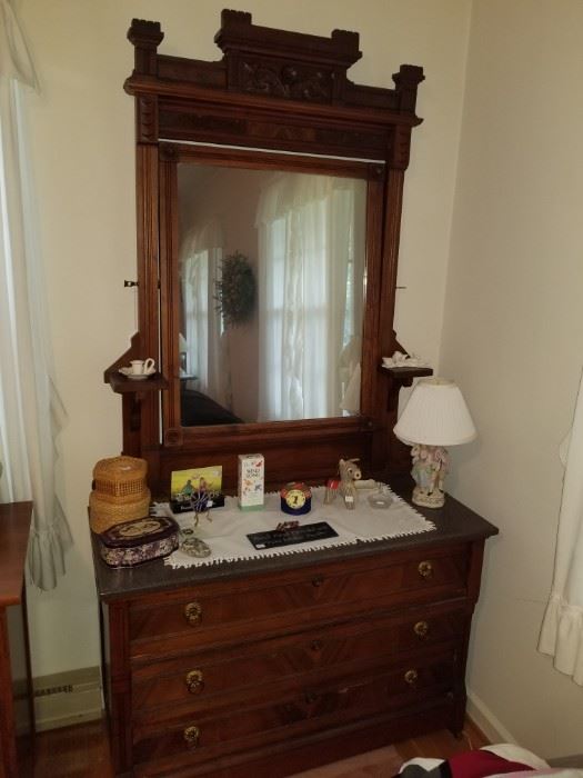 antique Eastlake dresser with mirror