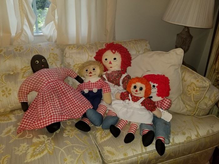 raggedy ann and andy dolls, antique black doll