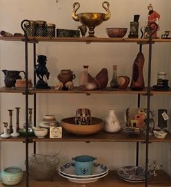 Asst Decor, Native American Pottery, Brass, etc.