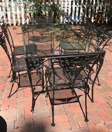 glass table and chairs