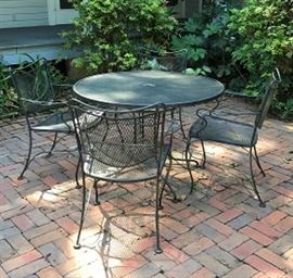 wrought iron table and chairs