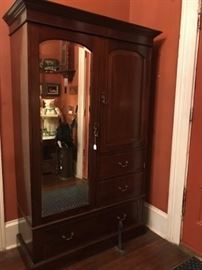 Bevelled Mirror Mens Armoire