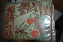 This is but a small random sampling of 65,800 pieces of sheet music in this collection. The collection must be sold as an entire collection. I welcome all inquiries of interest in purchasing the collection and to make appointments to see it. This collection as with the Books and Vinyl Records may be sold anytime prior to the sale dates. Please call/text/or email for more information. 