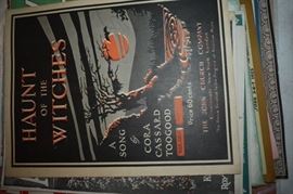 This is but a small random sampling of 65,800 pieces of sheet music in this collection. The collection must be sold as an entire collection. I welcome all inquiries of interest in purchasing the collection and to make appointments to see it. This collection as with the Books and Vinyl Records may be sold anytime prior to the sale dates. Please call/text/or email for more information. 