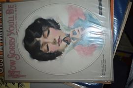 This is but a small random sampling of 65,800 pieces of sheet music in this collection. The collection must be sold as an entire collection. I welcome all inquiries of interest in purchasing the collection and to make appointments to see it. This collection as with the Books and Vinyl Records may be sold anytime prior to the sale dates. Please call/text/or email for more information. 