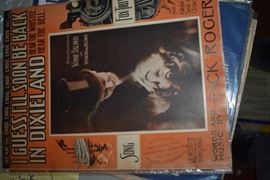 This is but a small random sampling of 65,800 pieces of sheet music in this collection. The collection must be sold as an entire collection. I welcome all inquiries of interest in purchasing the collection and to make appointments to see it. This collection as with the Books and Vinyl Records may be sold anytime prior to the sale dates. Please call/text/or email for more information. 