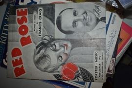 This is but a small random sampling of 65,800 pieces of sheet music in this collection. The collection must be sold as an entire collection. I welcome all inquiries of interest in purchasing the collection and to make appointments to see it. This collection as with the Books and Vinyl Records may be sold anytime prior to the sale dates. Please call/text/or email for more information. 