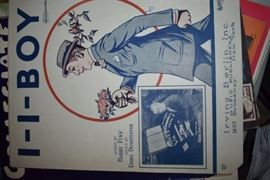 This is but a small random sampling of 65,800 pieces of sheet music in this collection. The collection must be sold as an entire collection. I welcome all inquiries of interest in purchasing the collection and to make appointments to see it. This collection as with the Books and Vinyl Records may be sold anytime prior to the sale dates. Please call/text/or email for more information. 