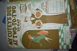 This is but a small random sampling of 65,800 pieces of sheet music in this collection. The collection must be sold as an entire collection. I welcome all inquiries of interest in purchasing the collection and to make appointments to see it. This collection as with the Books and Vinyl Records may be sold anytime prior to the sale dates. Please call/text/or email for more information. 