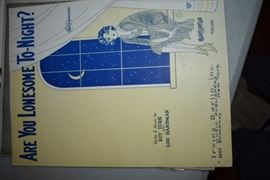 This is but a small random sampling of 65,800 pieces of sheet music in this collection. The collection must be sold as an entire collection. I welcome all inquiries of interest in purchasing the collection and to make appointments to see it. This collection as with the Books and Vinyl Records may be sold anytime prior to the sale dates. Please call/text/or email for more information. 