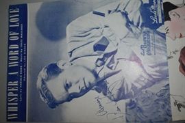 This is but a small random sampling of 65,800 pieces of sheet music in this collection. The collection must be sold as an entire collection. I welcome all inquiries of interest in purchasing the collection and to make appointments to see it. This collection as with the Books and Vinyl Records may be sold anytime prior to the sale dates. Please call/text/or email for more information. 