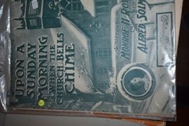 This is but a small random sampling of 65,800 pieces of sheet music in this collection. The collection must be sold as an entire collection. I welcome all inquiries of interest in purchasing the collection and to make appointments to see it. This collection as with the Books and Vinyl Records may be sold anytime prior to the sale dates. Please call/text/or email for more information. 